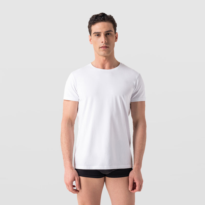 T-Shirt Unterhemd mit Kurzarm Rundhals Ausschnitt 3er Pack