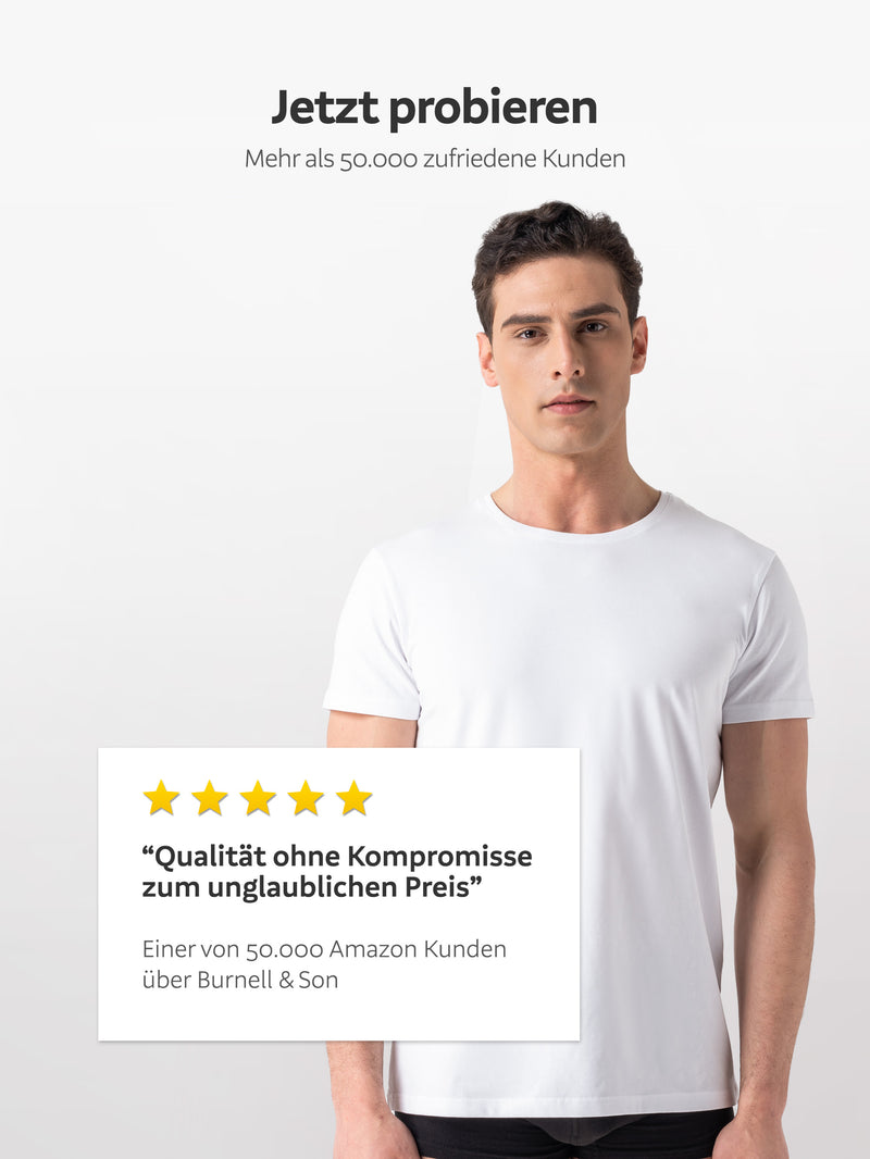 T-Shirt Unterhemd mit Kurzarm Rundhals Ausschnitt 3er Pack